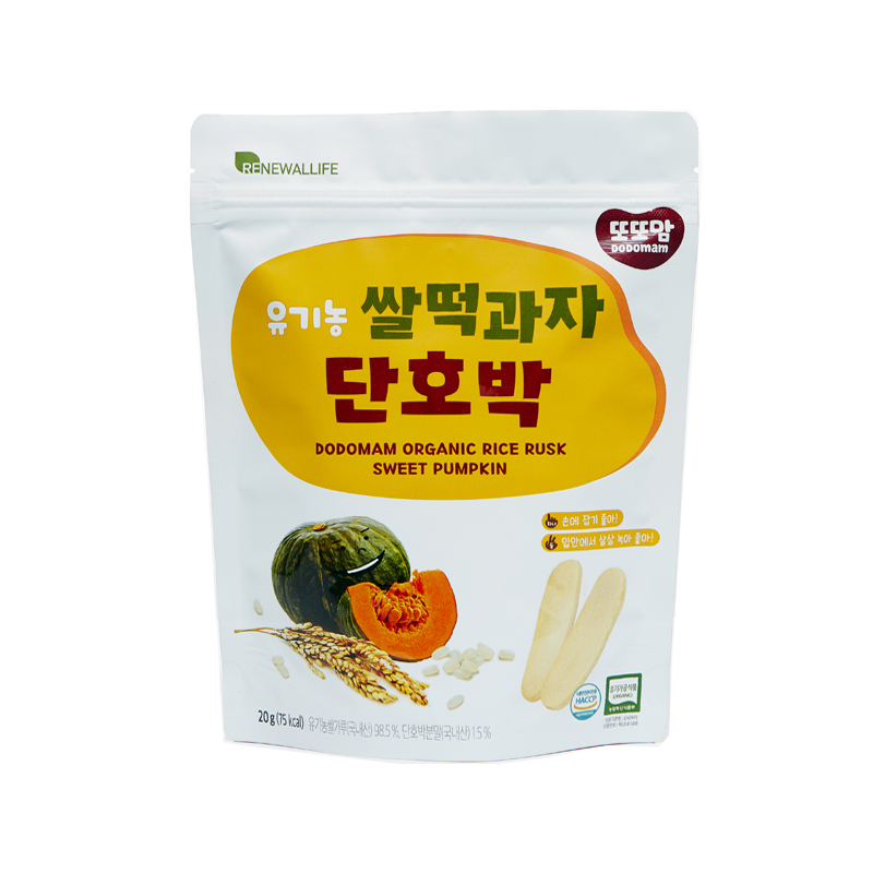 韩国原装进口丽幼儿哆哆妈有机大米饼（南瓜味）20g