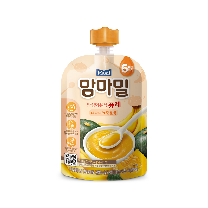 韩国原装进口每日吖咪营养果蔬泥 (香蕉+甜南瓜)100g