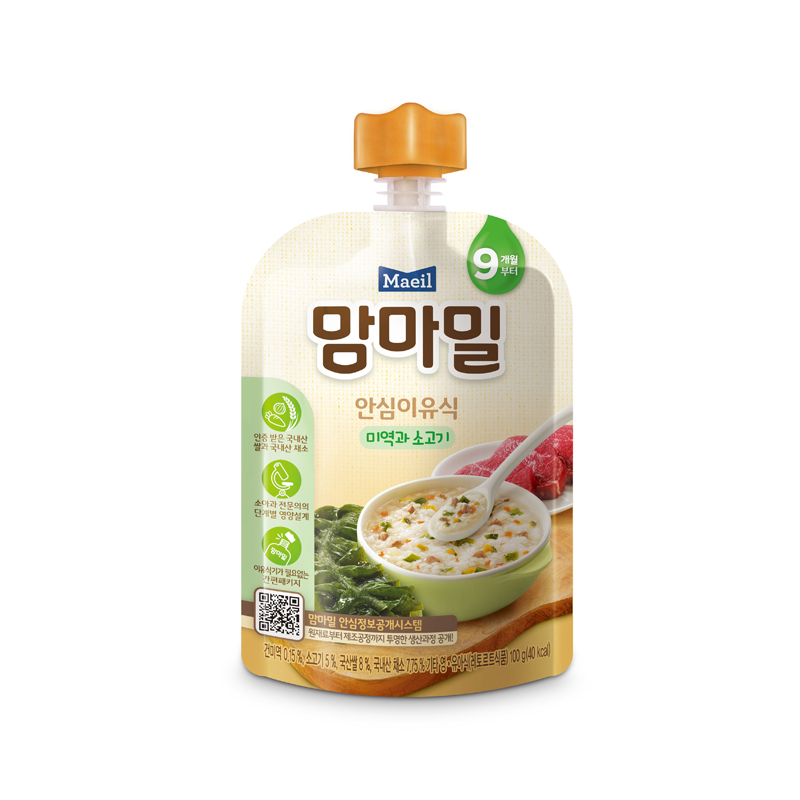 韩国原装进口每日吖咪营养米粥 (海带+牛肉)100g