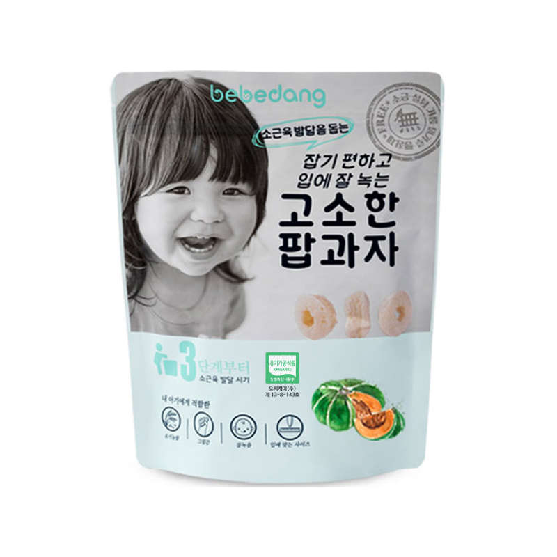 韩国原装进口bebedabg贝贝团糙米圈(甜南瓜味) 50g