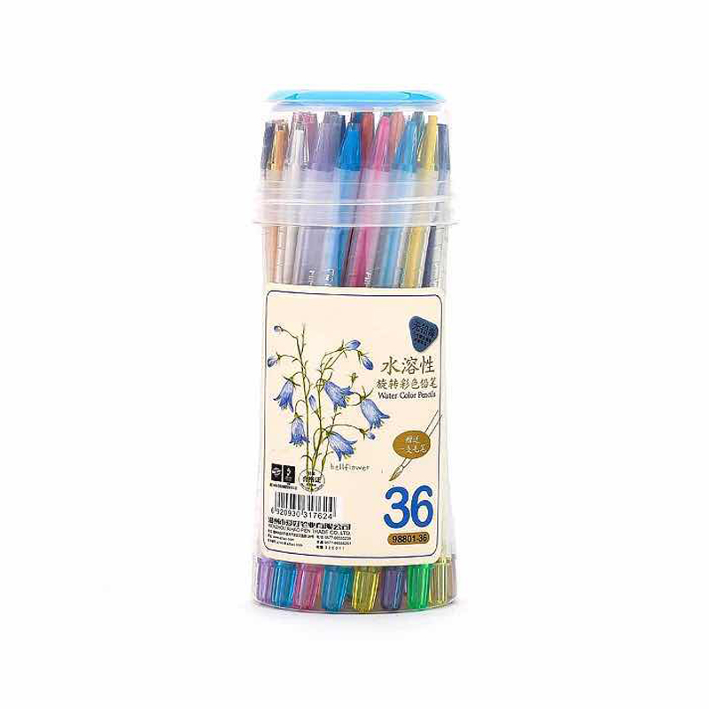 爱好36色水溶性旋转免削彩色铅笔98801-36颜色混发