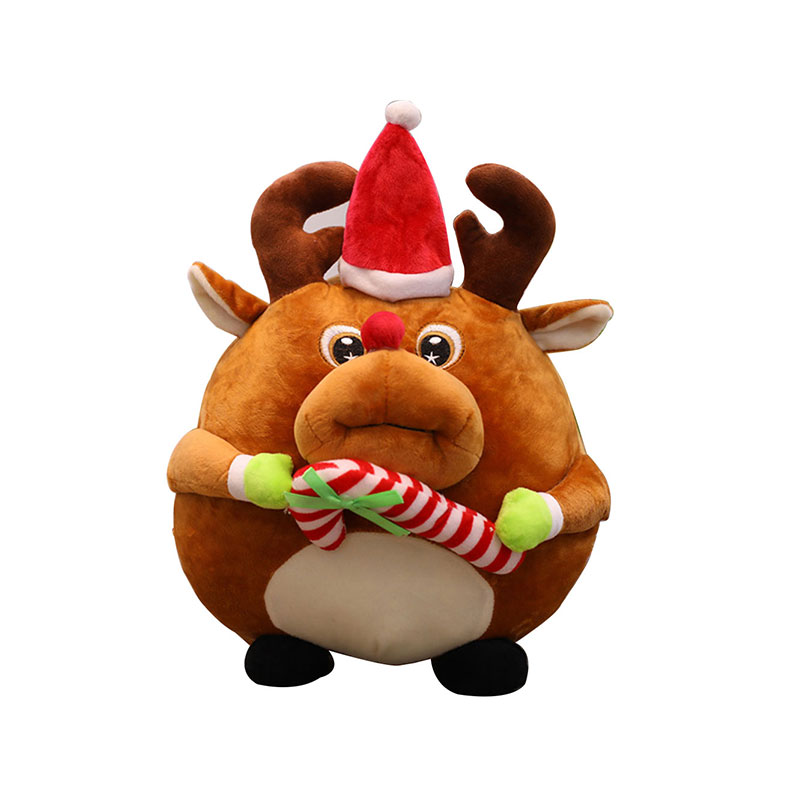 爱满屋 可爱抱枕毛绒公仔玩具圣诞小鹿抱糖款30cm