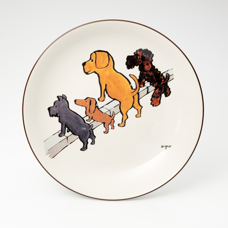 日本原产AITOsavignac系列美浓烧陶瓷餐碟小狗们的清洁大赛