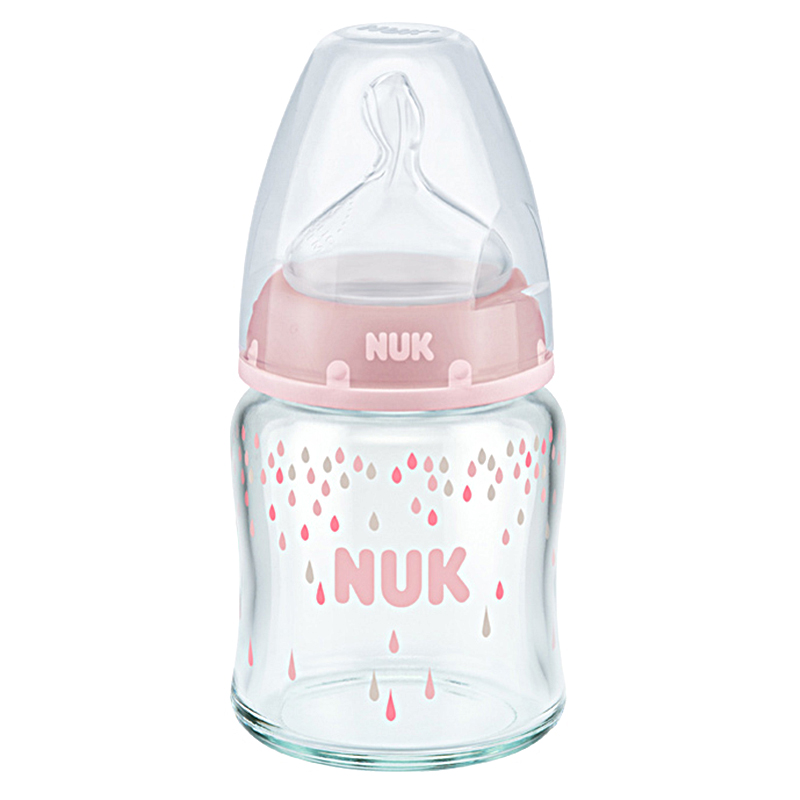 【香港直邮】德国进口 NUK玻璃宽口奶瓶120ml 颜色随机发送