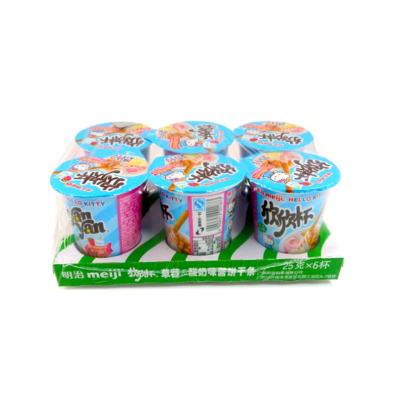 日本明治Meiji 欣欣杯 草莓酸奶味 25g*6