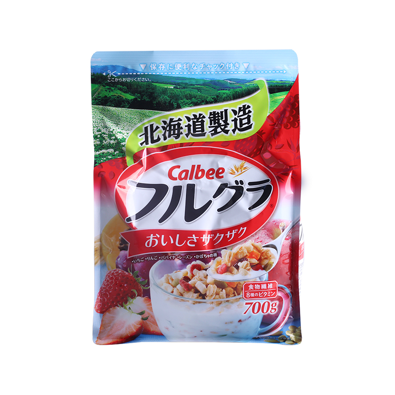 日本进口麦片 Calbee/卡乐比北海道富果乐水果麦片 700g