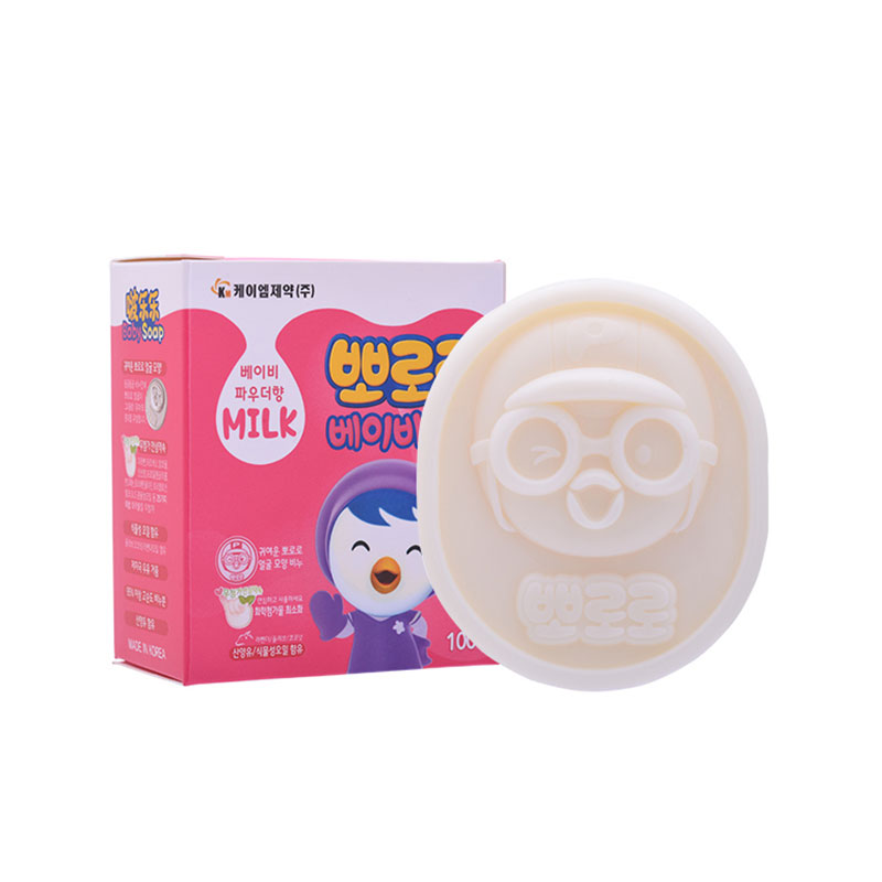 韩国Pororo啵乐乐儿童洁面皂洗脸沐浴香皂香粉型100g