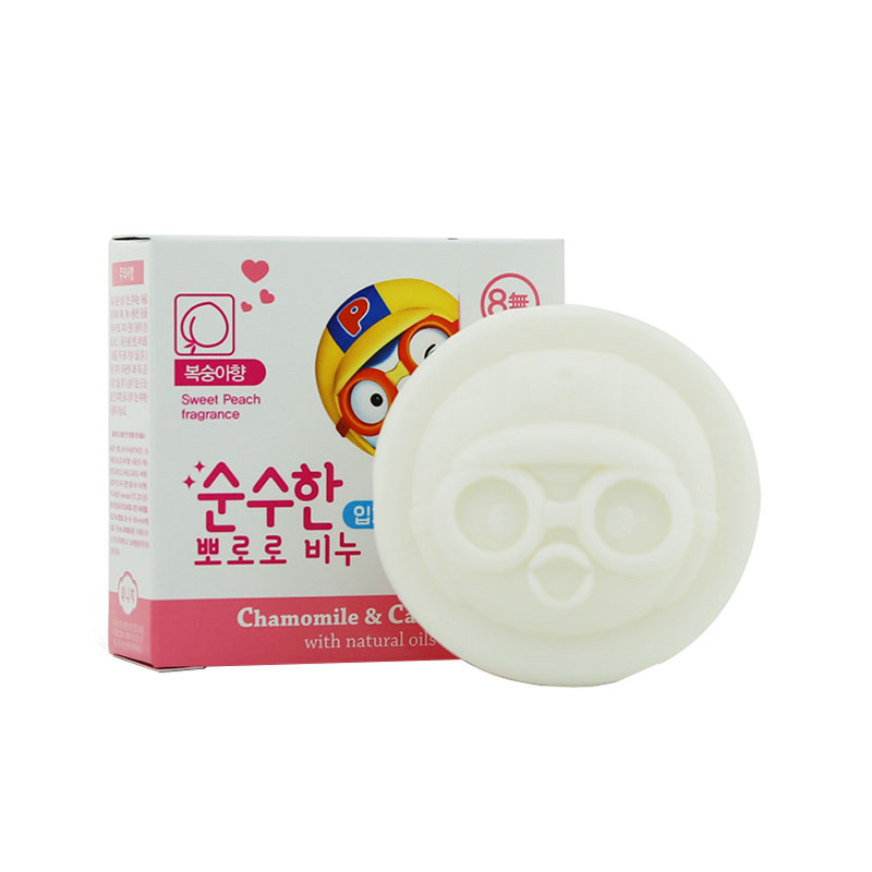 韩国Pororo啵乐乐儿童洁面皂洗脸沐浴香皂水蜜桃型100g