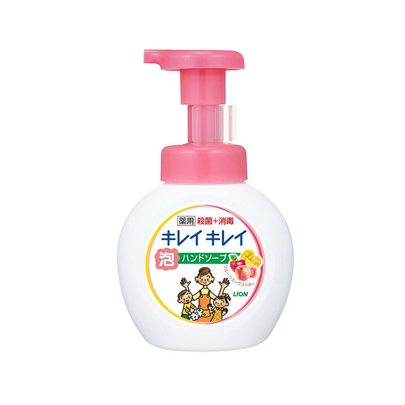 日本狮王LION儿童抑菌泡沫洗手液植物弱酸性250ml红色果香型