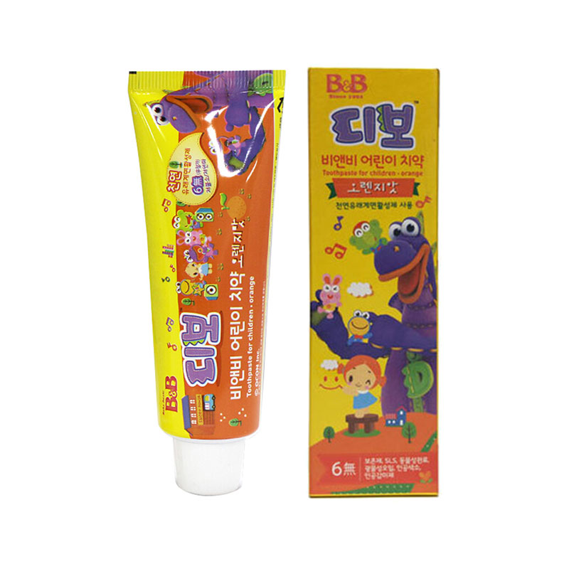 韩国保宁BB儿童防蛀护齿牙膏 橙子味 80g(原装本土版)