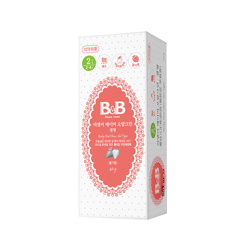 韩国保宁B&B婴儿凝胶牙膏（草莓味）40g
