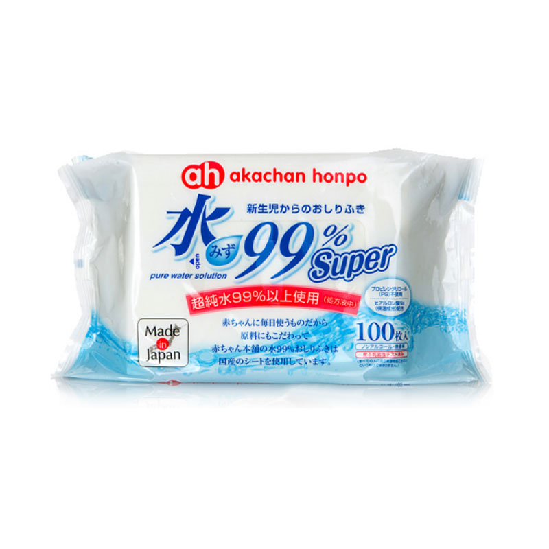 日本阿卡佳akachan 99%纯水婴儿高保湿湿巾 100枚/包