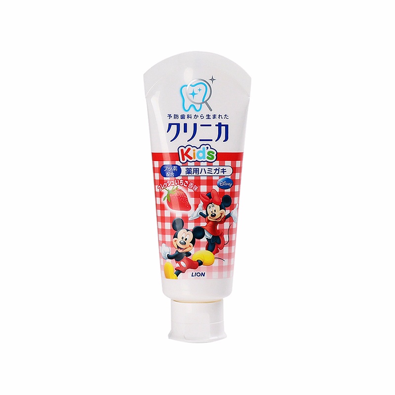 日本狮王Lion 儿童防龋齿牙膏 米奇米妮60g草莓味