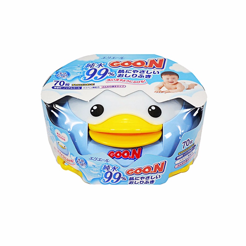 日本Goon大王婴儿企鹅湿纸巾盒装 70抽