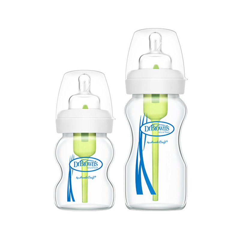 美国布朗博士 防胀气玻璃宽口奶瓶 组合装270ml+150ml