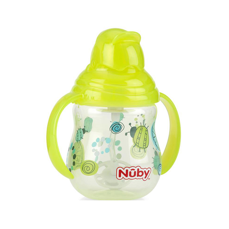 美国Nuby/努比宝宝学饮杯吸管水杯儿童杯270ml 绿