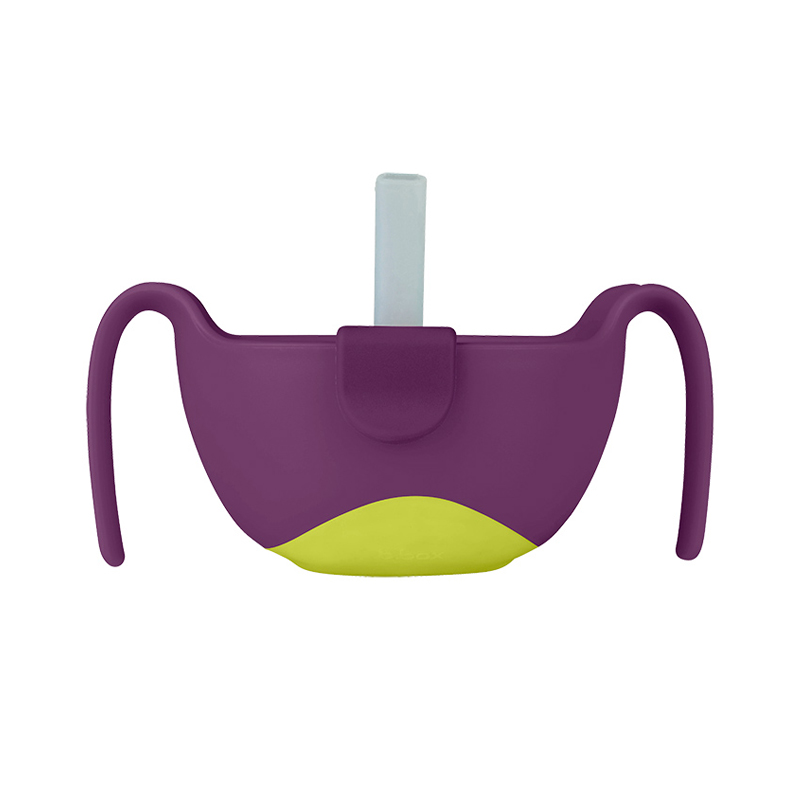 澳洲b.box宝宝辅食碗三合一便携吸管碗婴儿碗零食碗紫色