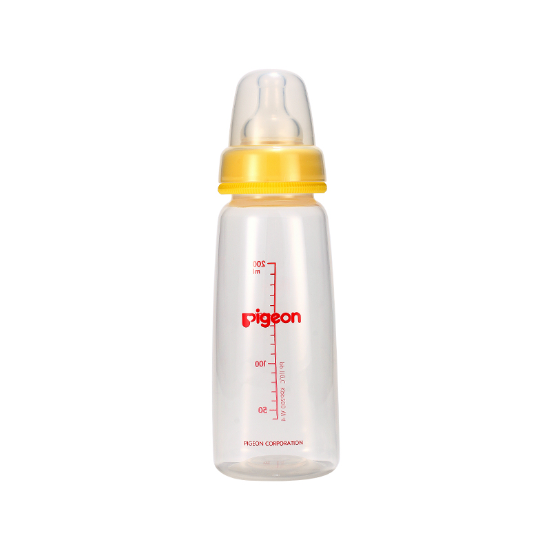 日本贝亲Pigeon 塑料标准口径奶瓶 200ml黄色