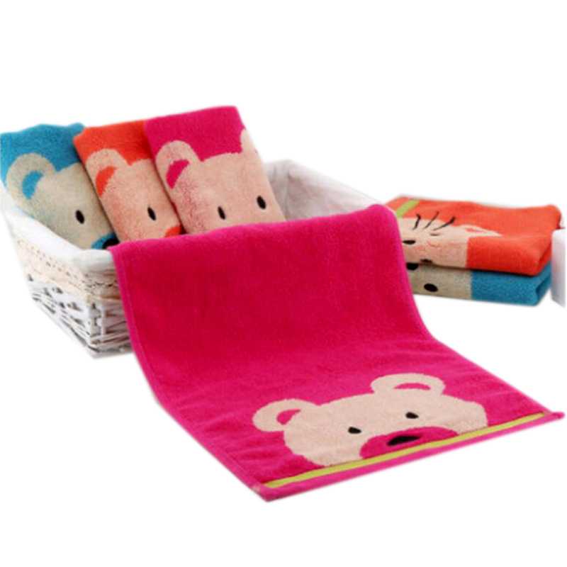 三利 纯棉卡通儿童毛巾6条 猫咪+小熊洗脸面巾 25x50cm 独立包装