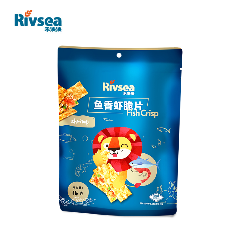 禾泱泱Rivsea鱼香虾脆片儿童零食健康食品非油炸宝宝零食营养16g